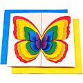 Set of 6 Lokta Paper 3D Rainbow Magic Butterflies Note Cards (Nepal)