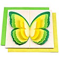 Set of 6 Lokta Paper 3D Green Magic Butterflies Note Cards (Nepal)