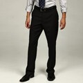 Kenneth Cole Reaction Men's Slim-fit Black Stripe Flat-front Suit Separate Pant