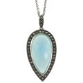 MARC Sterling Silver Chalcedony and Marcasite Necklace