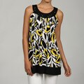 Essential fact about abstract Embellished Giclee Kaktus Women's Jewel Neck Sleeveless Printed Top