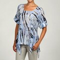 Ninety Women's Elbow Sleeve Shark Tail Blouse