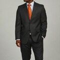 Lauren by Ralph Lauren Men's Grey Stripe Trim Fit Wool Suit