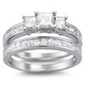 14k White Gold 2ct TDW Princess Diamond Bridal Ring Set (H-I, I1-I2)