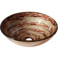 Contemporary Copper Swirl Tempered Glass Vessel Sink
