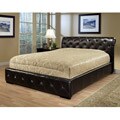Delano Dark Brown Bi-cast Leather Queen-size Bed