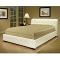 Delano White Bi-cast Leather Queen-size Bed