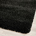 Hand-woven Cozy Solid Black Shag Rug (4' x 6')