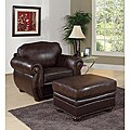 Richfield Premium Italian Leather Armchair and Ottoman Set