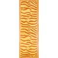 Indo Hand-tufted Rust/ Yellow Zebra Stripe Wool Rug (2'6 x 8')