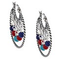 Southwest Moon Sterling Silver Multi-gemstone Hoop Earrings