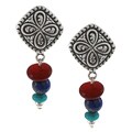 Southwest Moon Sterling Silver Multi-gemstone Earrings