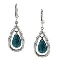 Southwest Moon Sterling Silver Turquoise Teardrop Earrings