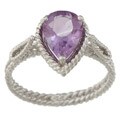 La Preciosa Sterling Silver Amethyst Teardrop Ring