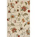 Hand-tufted Cream Floral Rug (5' x 7'7)