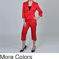 Signature by Larry Levine Suits Women's Cropped Pant Suit