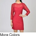 Sharagano Women's Lace 3/4-sleeve Dress