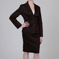 Signature by Larry Levine Women's Flap-pocket Jacket Skirt Suit