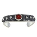 Southwest Moon Sterling Silver Red Coral Beaded Toe Ring