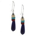 Southwest Moon Silver Lapis, Turquoise and Jasper Teardrop Earrings