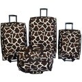 American Flyer Giraffe Brown 4-piece Luggage Set