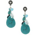 Charming Life Silvertone Turquoise Blue Fiesta Fringe Earrings