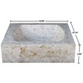 Concrete Quarter Moon Marble Sink