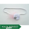 Bow Clippeez 2 Envy Itty Bitty White Rosette Vintage Headband