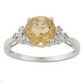 Viducci 10k White Gold Citrine and 1/10ct TDW Diamond Ring (G-H, I1-I2)