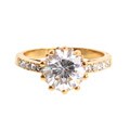 Gold Overlay Cubic Zirconia Solitaire Ring