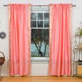 More titles for Saris surf Peach Pink Rod Pocket Sheer Sari Curtain Panel Pair (India)