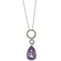 Viducci 10k Gold Amethyst and 1/10ct TDW Diamond Necklace (G-H, I1-I2)