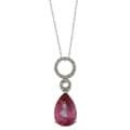 Viducci 10k Gold Pink Topaz and 1/10ct TDW Diamond Necklace (G-H, I1-I2)