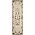 Hand-tufted French Empire Ivory Wool Rug (2'3 x 7'6)