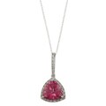 Viducci 10k Gold Pink Topaz and 1/10ct TDW Diamond Necklace (G-H, I1-I2)