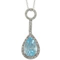 Viducci 10k Gold Blue Topaz and 1/6ct TDW Diamond Necklace (G-H, I1-I2)
