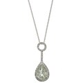 Viducci 10k Gold Green Amethyst and 1/6ct TDW Diamond Necklace (G-H, I1-I2)