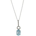 Viducci 10k Gold Blue Topaz and 1/10ct TDW Diamond Necklace (G-H, I1-I2)