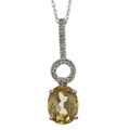 Viducci 10k Gold Citrine and 1/10ct TDW Diamond Necklace (G-H, I1-I2)