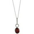 Viducci 10k Gold Garnet and 1/10ct TDW Diamond Necklace (G-H, I1-I2)