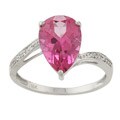 Viducci 10k White Gold Pink Topaz and Diamond Accent Ring (G-H, I1-I2)