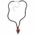 Southwest Moon Sterling Silver Red Coral Heart Necklace