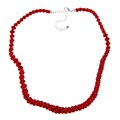 Southwest Moon Sterling Silver Red Coral Bead Necklace