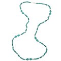 Southwest Moon Sterling Silver Turquoise Leaf Necklace