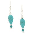 Southwest Moon Sterling Silver Turquoise Leaf Earrings