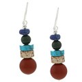 Southwest Moon Sterling Silver Multi-gemstone Drop Earrings