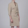 Sharagano Women's Heather Sand Skirt Suit