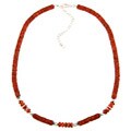 Southwest Moon Sterling Silver Coral and Spiny Oyster Necklace