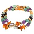 Southwest Moon Sterling Silver Multi-Gemstone Stretch Bracelets
