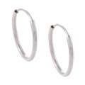 10k White Gold 11-mm Endless Hoop Earrings